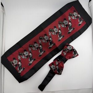 Vtg Mickey Mouse Cumberbund and Bowtie Set